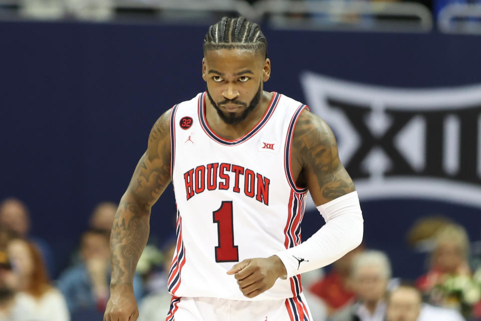 Der Guard der Houston Cougars, Jamal Shead, ist die Nummer 1 in der Südregion.  (Foto von Scott Winters/Icon Sportswire über Getty Images)