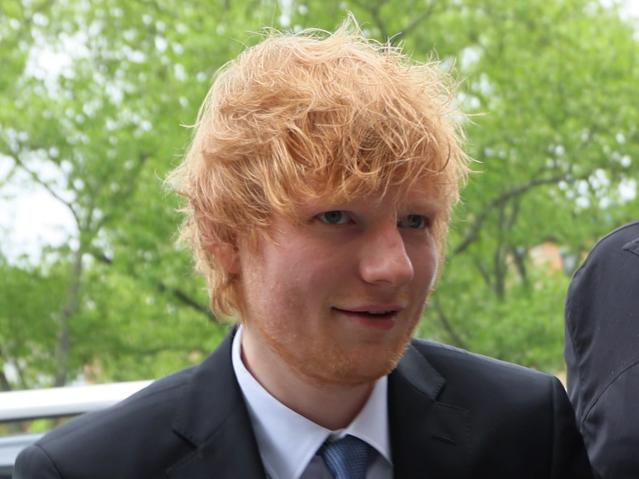 Ed Sheeran pictured outside court (Getty Images)