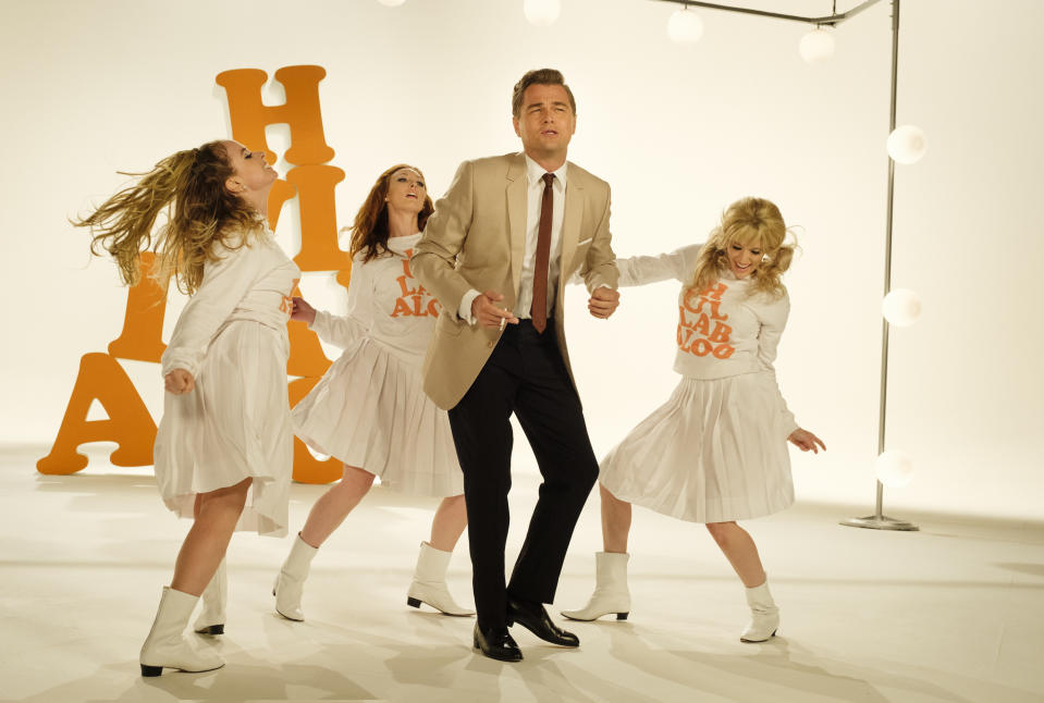 This image released by Sony Pictures shows Leonardo DiCaprio in Quentin Tarantino's "Once Upon a Time in Hollywood." The film will premiere in competition at the upcoming French festival, adding one of the summer's starriest, most anticipated films to Cannes' red carpet. (Andrew Cooper/Sony-Columbia Pictures via AP)