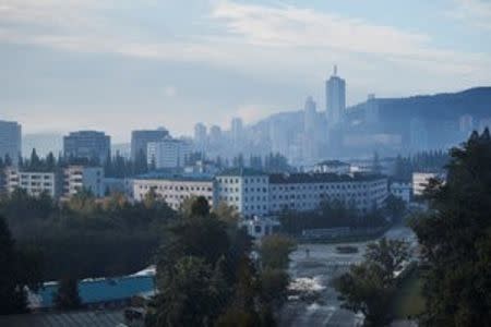 The centre of Wonsan, North Korea, is seen from a hotel window October, 2016. Christian Peterson-Clausen/Handout via REUTERS