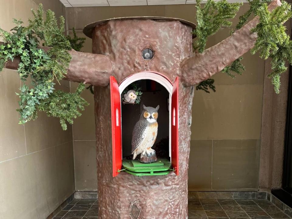 Mrs. Henrietta Sleepy Owl is available for viewing at Confederation Centre Art Gallery — but not for interviews. (Wayne Thibodeau/CBC - image credit)