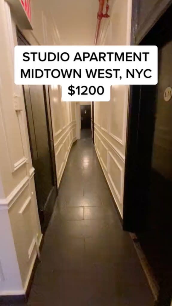 The hallway outside the apartment. thatnycrentalpage/Tiktok