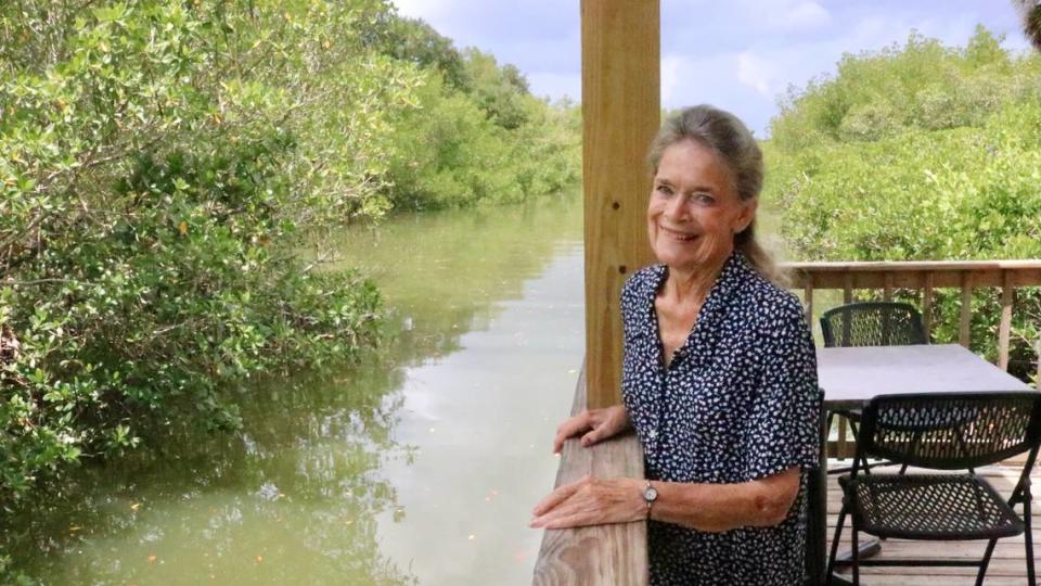 Donna James, owner of the Sea Hut Restaurant, 5611 U.S. 19, Palmetto, and her family have operated restaurants in Manatee County since the early 1970s. She is shown on the Sea Hut’s floating dock, which gives diners a closeup view of wildlife and nature.