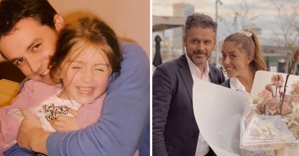 MasterChef's Jock Zonfrillo hugging his daughter Ava