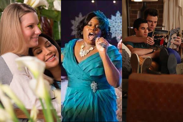 Brittany, Santana, Wade/Unique, Blaine, and Kurt, Glee