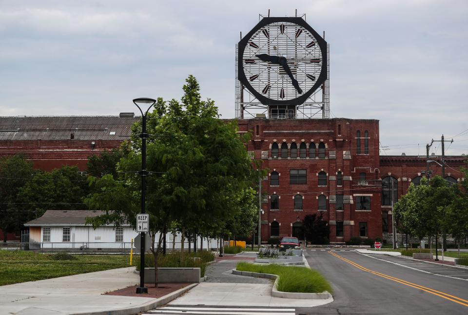 The former Colgate-Palmolive Plant in Clarksville. The building was first opened as Indiana's Reformatory South in 1847. The 40-foot clock was put atop the building in 1924, a year after Colgate purchased the building. The Clarksville town council recently voted to acquire the plant and hope to reuse it.