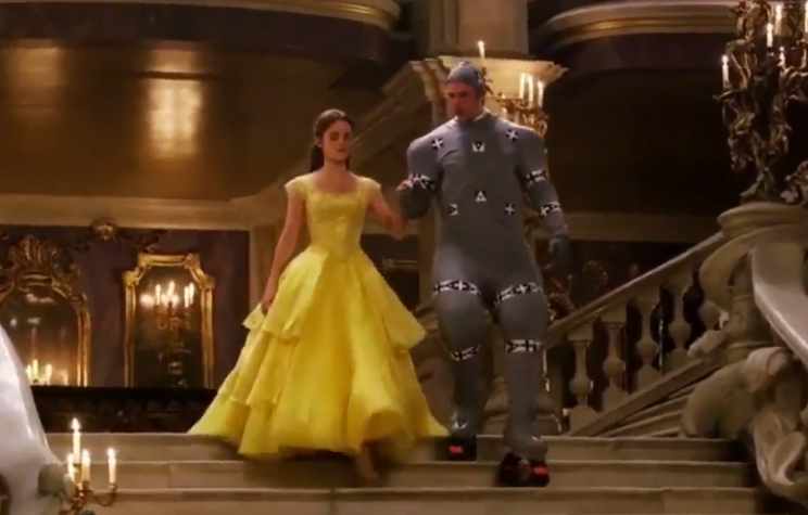 Stevens… looked pretty hilarious in his mo-cap suit on Beauty and the Beast – Credit: Disney