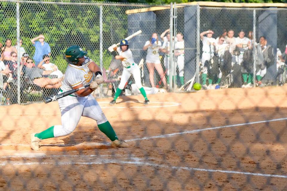 Bryan Station’s Kynedi Birdsong loaded up for a two-run home run in the fourth inning.