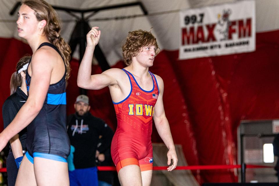 Linn-Mar's Tate Naaktgeboren competed at the UWW Cadet freestyle world team trials in Wisconsin. Naaktgeboren reached the finals at 80 kilograms (176 pounds).