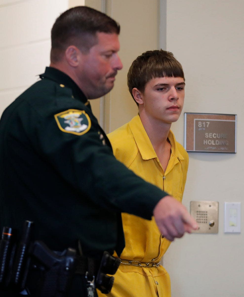 Thomas Stein,16, charged in the fatal shooting of Cape Coral resident Kayla Rincon-Miller, was in court attending a bond hearing in front of judge Robert J. Branning Thursday, April 11, 2024. His bond was denied.