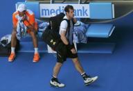 Tennis - Australian Open - Melbourne Park, Melbourne, Australia - 22/1/17 Britain's Andy Murray leaves the court after losing his Men's singles fourth round match against Germany's Mischa Zverev. REUTERS/Jason Reed