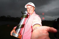 <p>After a breakout season in 2016, Brooke Henderson earned a pair of titles in her follow-up campaign, including this one in New Zealand. (Photo by Hannah Peters/Getty Images) </p>