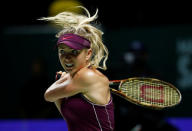 Tennis - WTA Tour Finals - Singapore Indoor Stadium, Kallang, Singapore - October 23, 2018 Ukraine's Elina Svitolina in action during her group stage match against Czech Republic's Karolina Pliskova REUTERS/Edgar Su