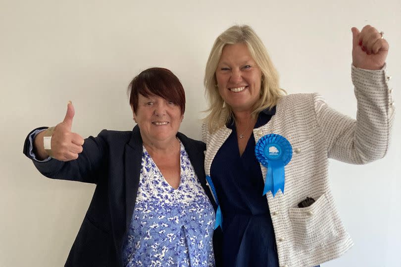 Newly elected Newcastle Borough Councillors Jill Whitmore and Mandy Berrisford