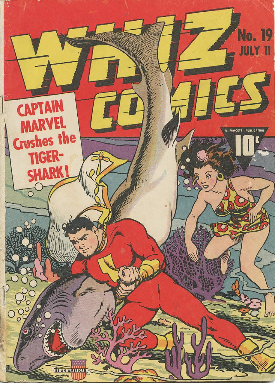 This is one of the covers of comic books that will be on exhibit at the Grunwald Gallery.