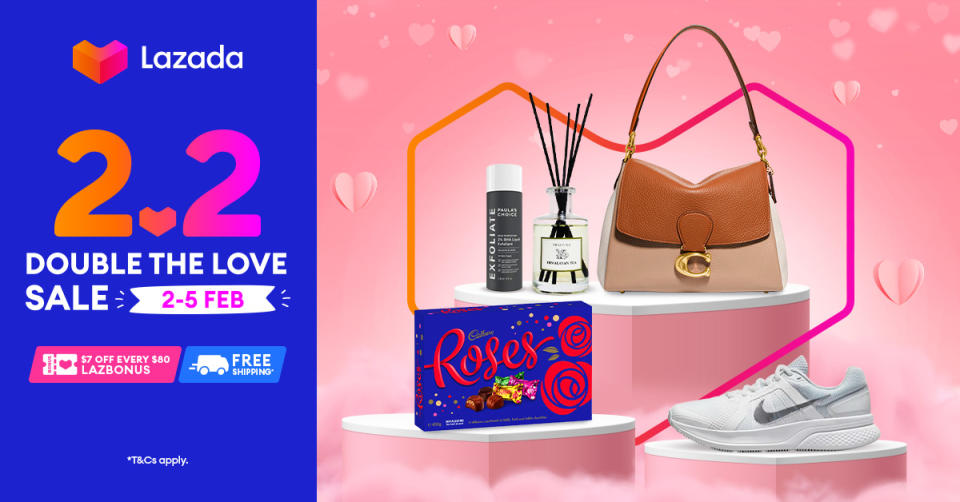 Lazada Singapore 2.2 sale: Double the love. (Photo: Lazada SG)