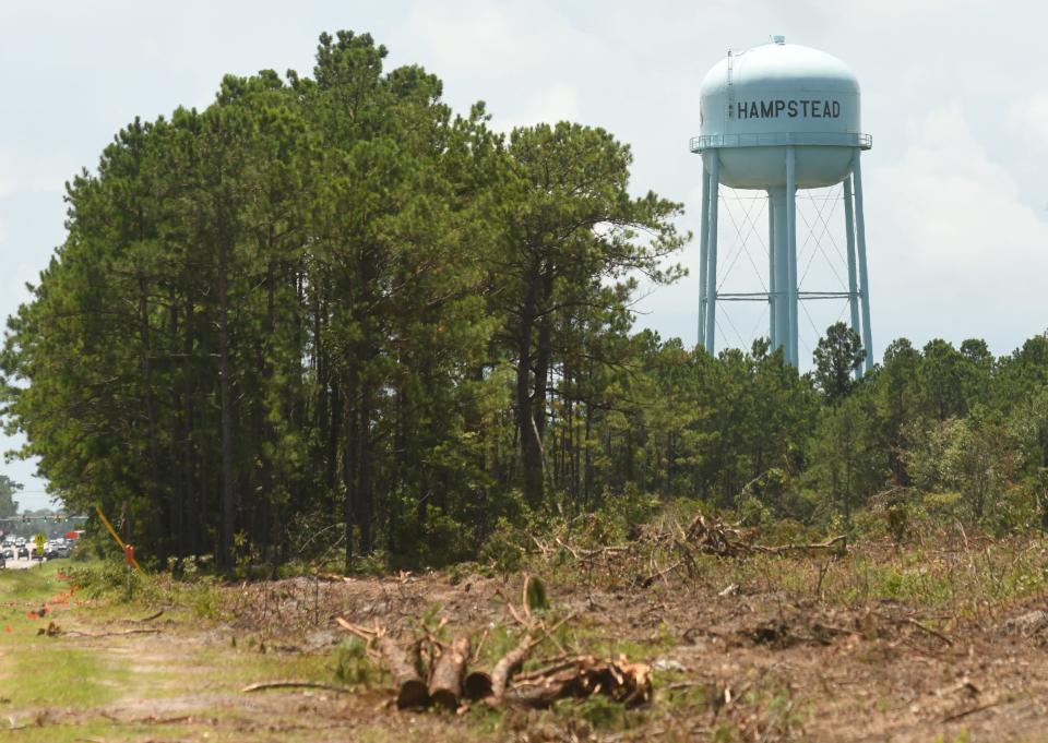 Land clearing in 2022 for the U.S. 17 bypass in Hampstead.