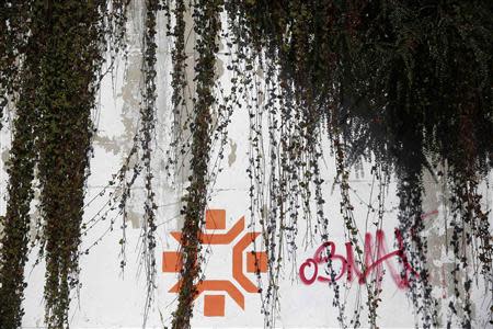 The Olympic snowflake logo is seen on the wall of the Kosevo stadium, the venue of the opening ceremony for the 1984 Winter Olympics in Sarajevo October 27, 2013. REUTERS/Dado Ruvic