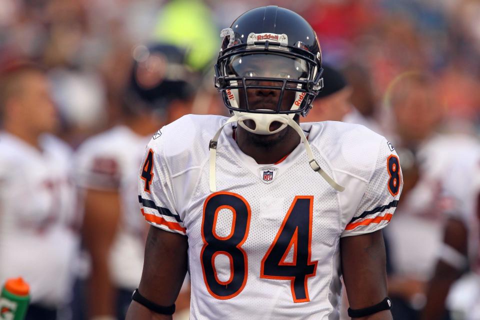 Aug 15, 2009; Orchard Park, NY, USA; Chicago Bears wide receiver Brandon Rideau (84) in preseason action against the Buffalo Bills at Ralph Wilson stadium. Bills beat the Bears 27-20. Mandatory Credit: Kevin Hoffman-USA TODAY Sports