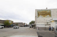 Downtown Baker City, Ore., is seen on Friday, Sept. 1, 2023. After more than a century, women in Baker City will no longer have access to a maternity center with the closure of St. Alphonsus' obstetrical unit, the only one of its kind in Baker County. (AP Photo/Kyle Green)