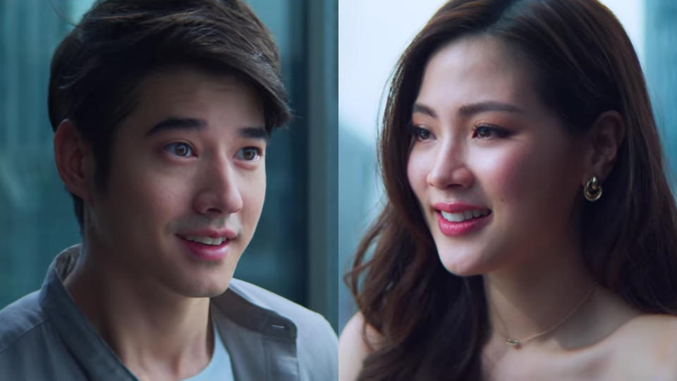 Mario Maurer as Bob and Pimchanok Luevisadpaibul as Lana in AI Love You. (Screenshots: Netflix)