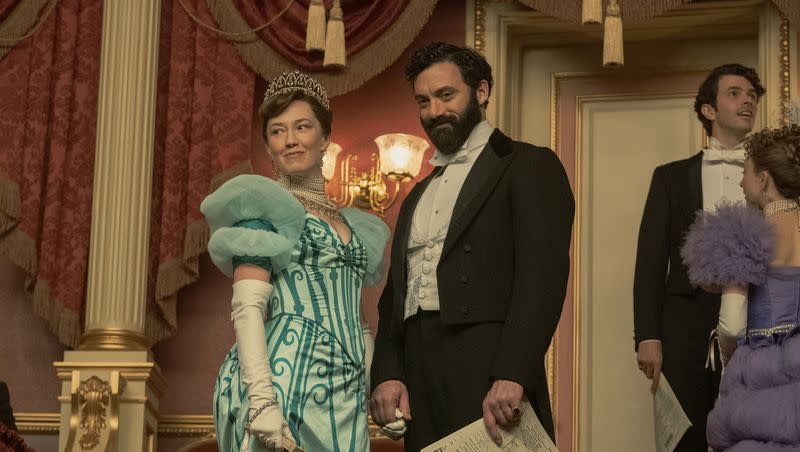 Carrie Coon and Morgan Spector in “The Gilded Age” Season 2.