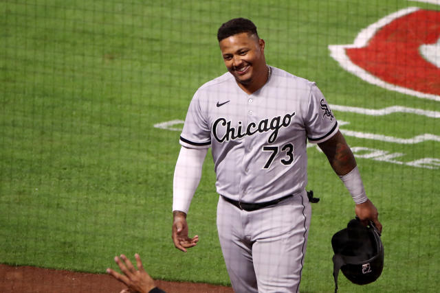 Yermin Mercedes of the Chicago White Sox runs the bases against