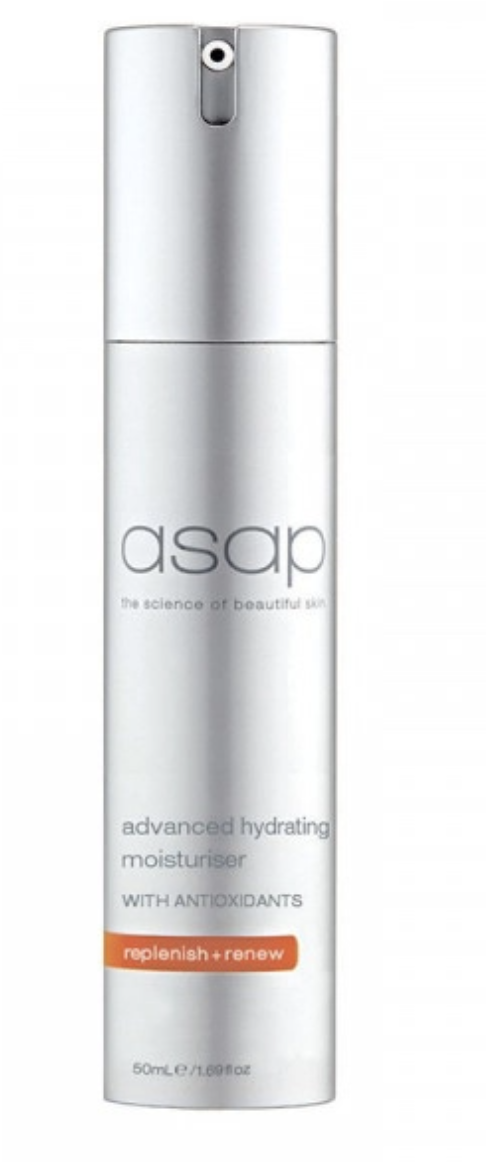 A silver spray tube of ASAP Advanced Hydrating Moisturiser, $63.75