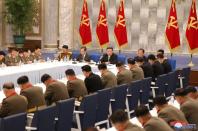 North Korean leader Kim Jong Un holds theThird Enlarged Meeting of Eighth Central Military Commission of the Workers' Party of Korea (WPK) in Pyongyang