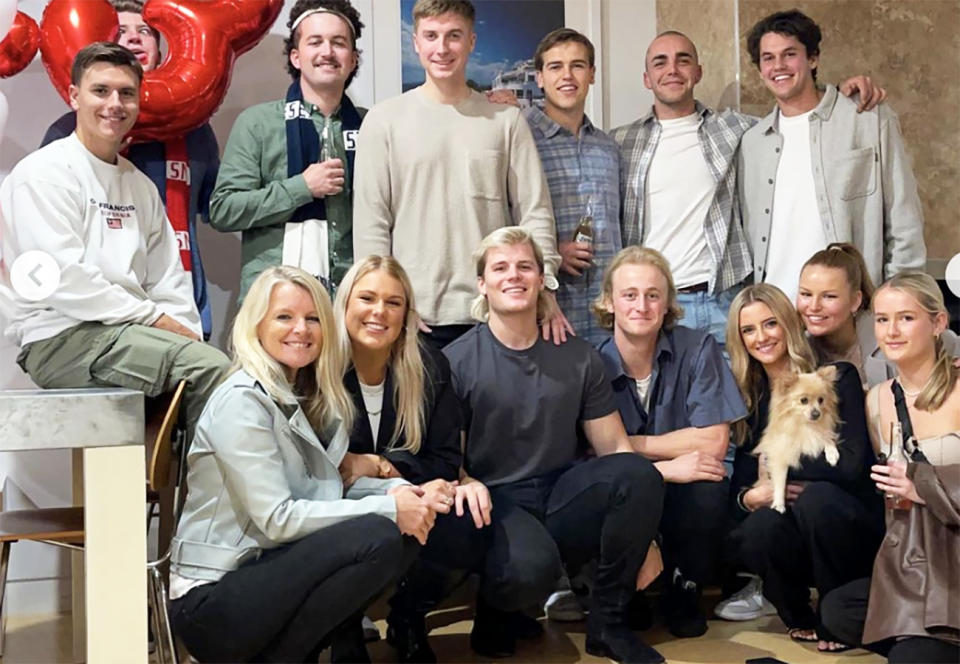 Jackson Warne, pictured here with family and friends celebrating his 23rd birthday. 