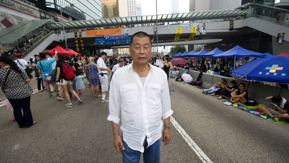One of the few Hong Kong tycoons to criticize Beijing, Lai often took part in protests, such as the student-led 'Occupy Central' rallies in late 2014. - Lucas Schifres/Getty Images