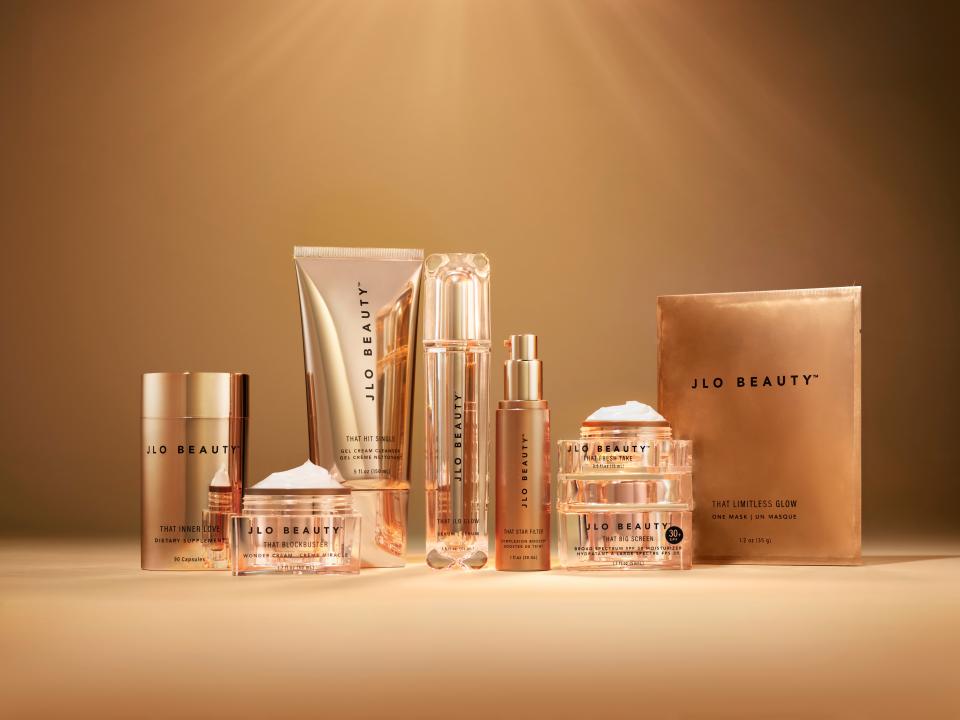 The eight-product starting lineup of JLo Beauty.