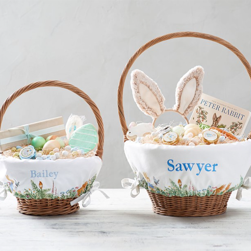 <p><a href="https://go.redirectingat.com?id=74968X1596630&url=https%3A%2F%2Fwww.potterybarnkids.com%2Fproducts%2Fpeter-rabbit-liners&sref=https%3A%2F%2Fwww.goodhousekeeping.com%2Fholidays%2Feaster-ideas%2Fg46672540%2Fbest-personalized-easter-baskets%2F" rel="nofollow noopener" target="_blank" data-ylk="slk:Shop Now;elm:context_link;itc:0;sec:content-canvas" class="link rapid-noclick-resp">Shop Now</a></p><p>Beatrix Potter™ Easter Basket </p><p>$83.50</p><span class="copyright">Pottery Barn</span>