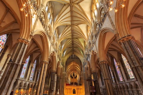 Inside Lincoln Cathedral, one of three places that contain Eleanor's remains - Credit: GETTY