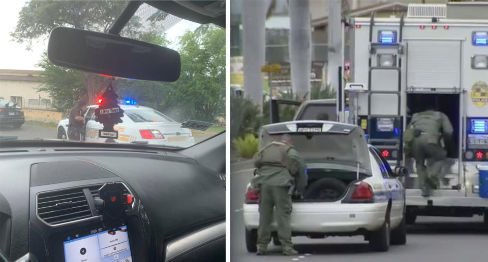 Officers attend the scene. Source: Jasper Williams/Storyful and Hawaii News