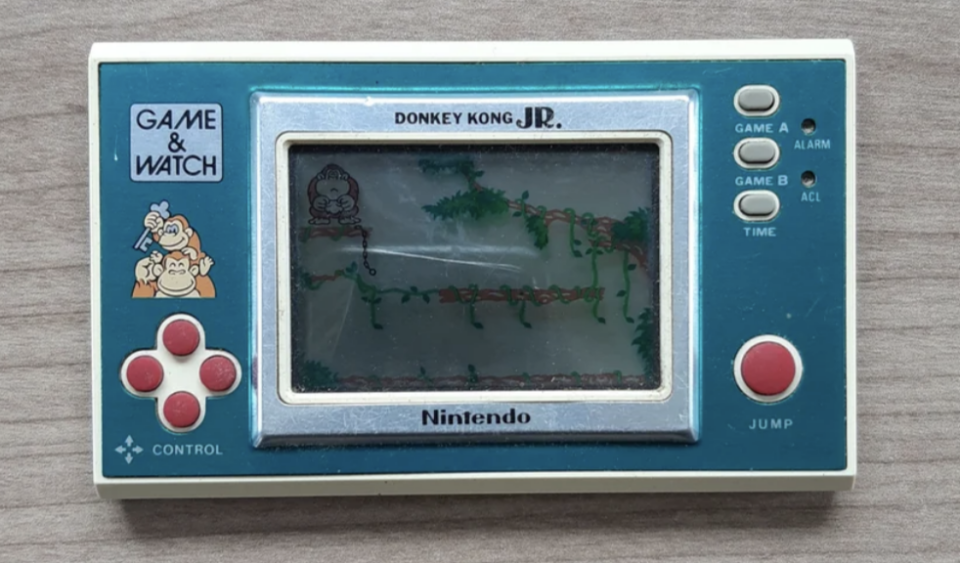 Vintage Game & Watch console featuring Donkey Kong Jr. game