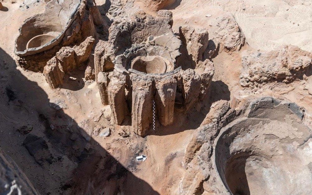 The remains of vats used for beer fermentation - Egyptian Ministry of Antiquities/AFP via Getty Images