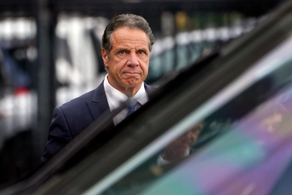 Former New York governor Andrew Cuomo is accused by the Albany County Sheriff's Office of reaching under a woman's blouse and touching her breast.