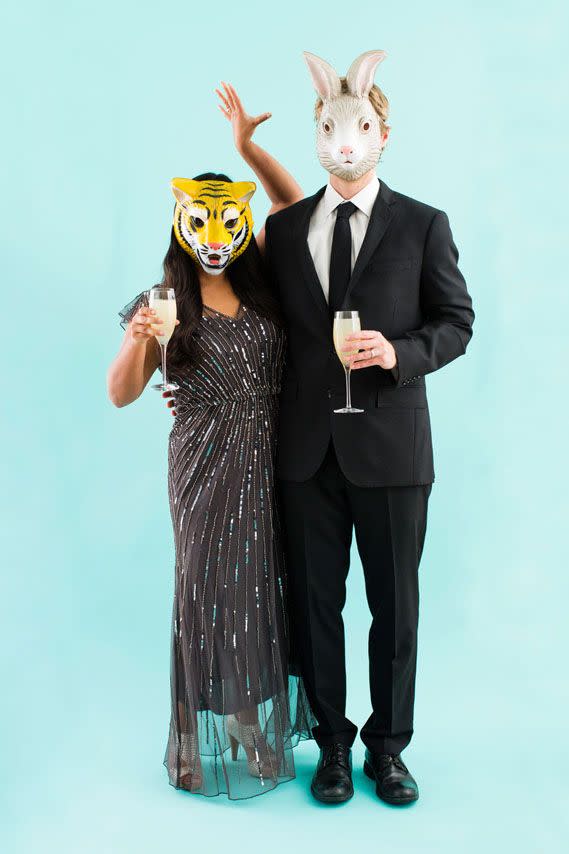 <p>File this under "easiest Halloween costumes to put together at the last minute." Just pick up a pair of animal masks and put on your party best. </p><p><em><a href="http://www.brit.co/diy-couples-costumes-2014/" rel="nofollow noopener" target="_blank" data-ylk="slk:Get the tutorial at Brit + Co »;elm:context_link;itc:0;sec:content-canvas" class="link ">Get the tutorial at Brit + Co »</a></em> </p>