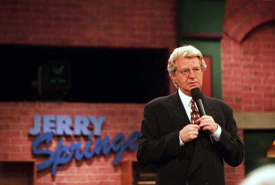 Jerry Springer on the set of the Jerry Springer Show in April 1998.