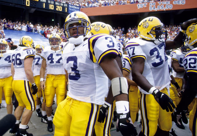 LSU Football Uniform - 1987 White on Gold