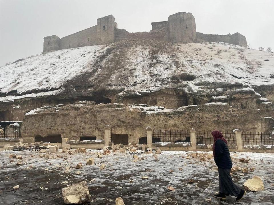 Gaziantep Castle as seen following Monday's quake