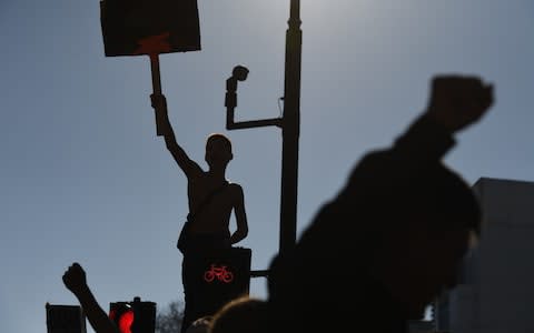 Schoolchildren protesting in London - Credit: Leon Neal/Getty