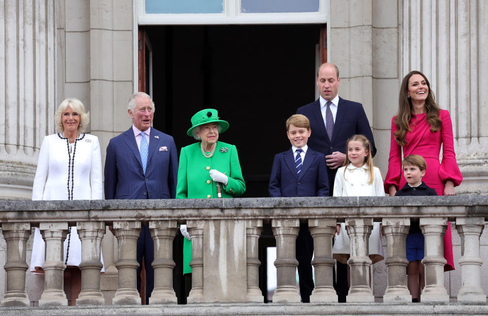The Royal Family on the balcony of Buckingham Palace to mark the 70th anniversary of the accession of Queen Elizabeth II on 5 June 2022. Photo: Chris Jackson/Getty 