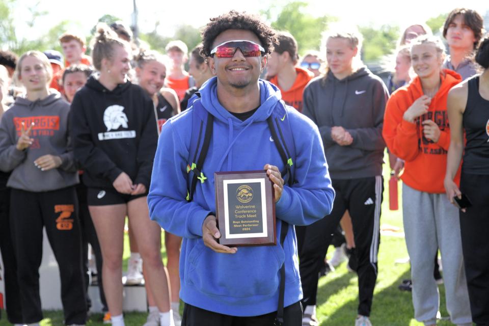 Rasean O'Tey was named Outstanding Athlete of the Meet on Friday for the boys.