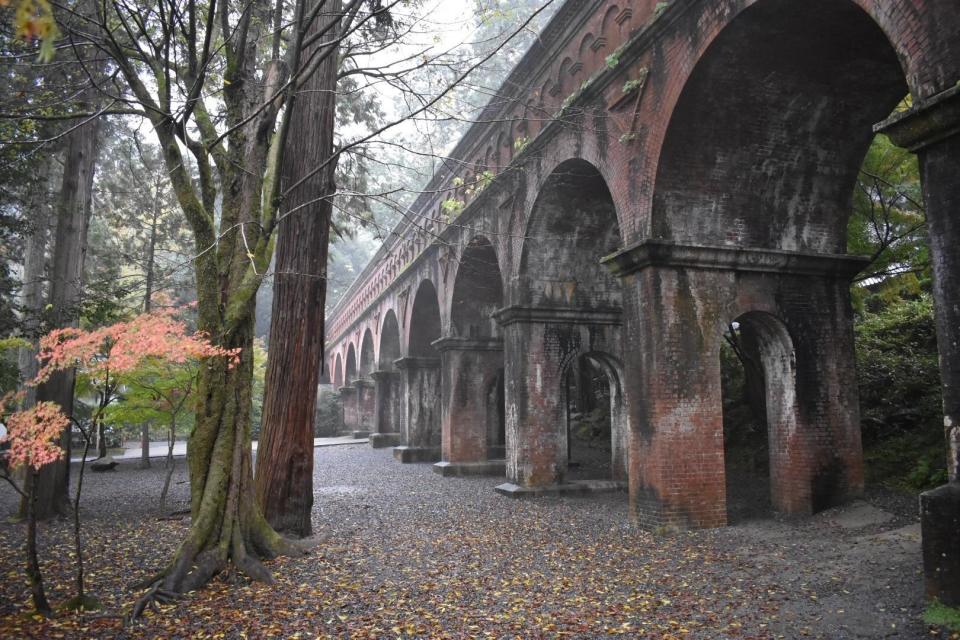 The brick aqueduct in the Nanzen-ji Temple complex that looks like Roman ruins in Kyoto