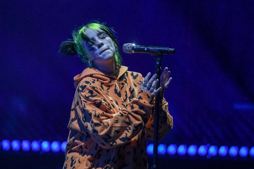 US singer-songwriter Billie Eilish performs during Corona Capital Music Festival in Mexico City, on November 17, 2019. (Photo by PEDRO PARDO / AFP) (Photo by PEDRO PARDO/AFP via Getty Images)