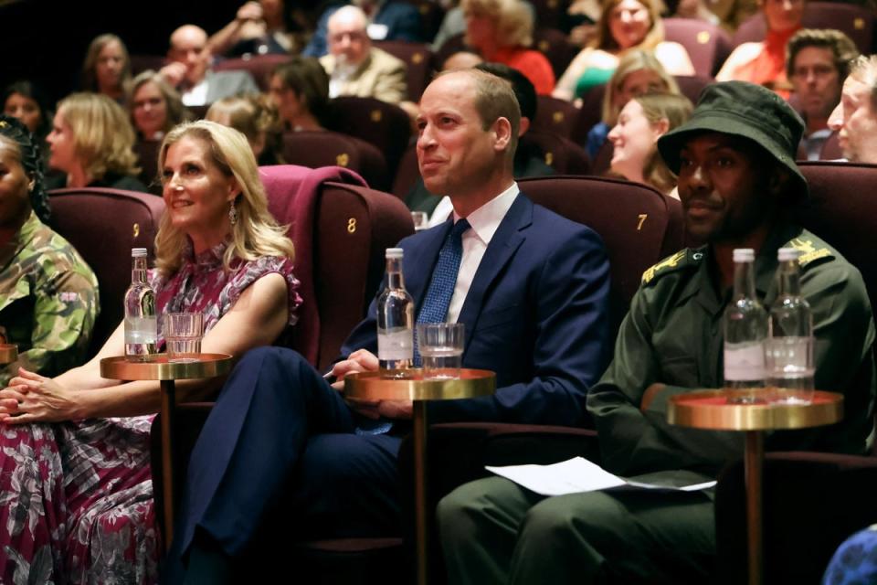 Prince William and Sophie, Duchess of Edinburgh, attend a United for Wildlife screening of documentary Rhino Man, at The Cinema in Battersea Power Station in London, Britain June 13, 2023 (REUTERS)