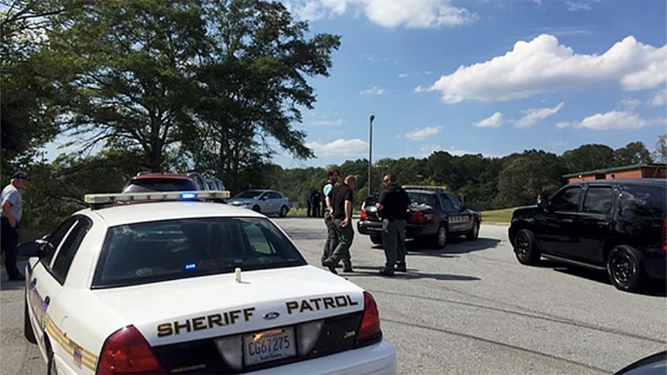 Police respond to reports of a shooting at a primary school in South Carolina. Photo: AP