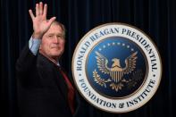 Former US president George W. Bush visited the Ronald Reagan Presidential Library to promote his book "Portraits of Courage: A Commander in Chief's Tribute to America's Warriors" on March 1, 2017